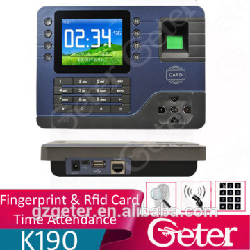 English Spanish Arabic Timed sleep biometric fingerprint time attendance built in EM card time attendance time recording K190