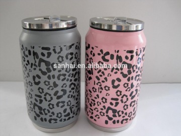 Thermos Can Double Walled Vacuum Insulated 16 Ounce Stainless Bottle with Flip up Straw