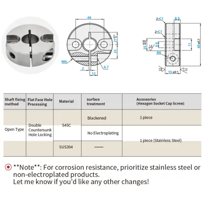 Custom Black set screw collar stainless steel aluminum shaft collar