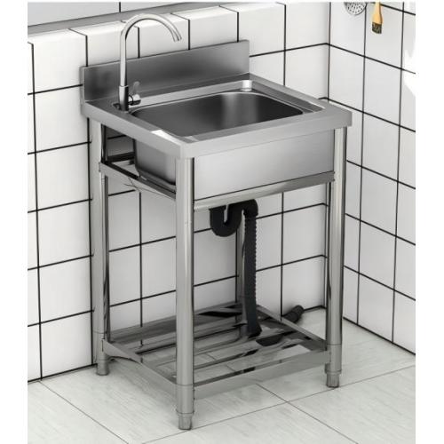 Freistehendes Einzelbecken-Spülbecken aus Edelstahl für den gewerblichen Gebrauch
