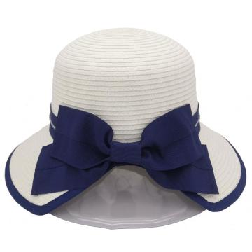 Κυρίες μόδας άχυρο καπέλο καπέλο με καπέλο