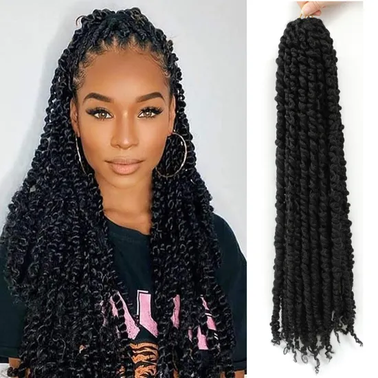 Passion Twist Crochet Hair Synthetic Braids Braiding Hair Extension Pre-twisted Long Water Wave Braids For Black Women