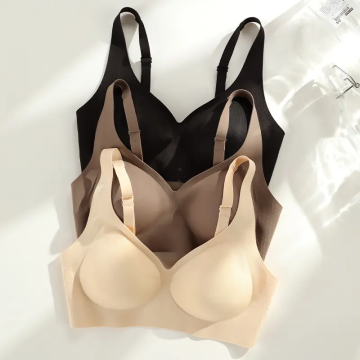 High Quality Ice Silk V-Shape Traceless Wireless Bra