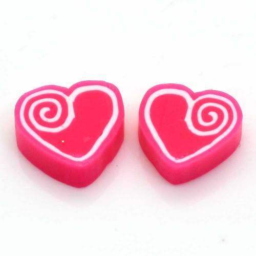 Colorful Polymer Caly Fruits Slices No Hole Heart Shaped Beads Diy Children Hair Accessories Earrings Decoration