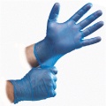 Polvo de guantes desechables de vinilo morado