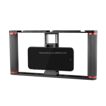 PC05 Phone Cage Rig with Dual Handles - Aluminum Case Stabilizer for Video Recording