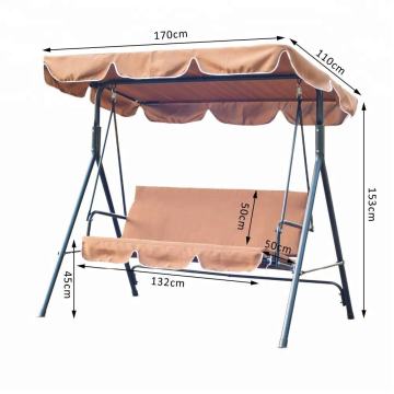 Modern Shoe Rack Outdoor 2-Seat Striped Patio Swing with Canopy Manufactory