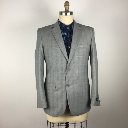 Wedding Fitness Grey Checked Men's Suits