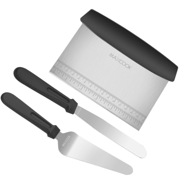 Customizable Competitive 3pcs Set Stainless Steel Cake Pizza Spatula Pastry Tools