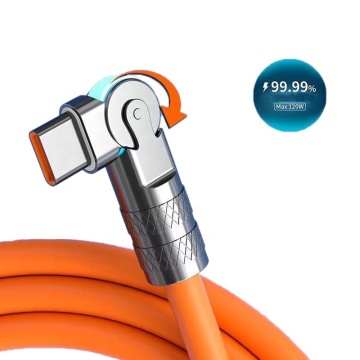 120W 6A Rotatable Super Fast Charging Silicone Type C Cable