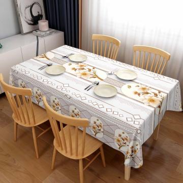Fashion flower PU printed tablecloth
