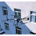 High-altitude exterior wall cleaning drone system