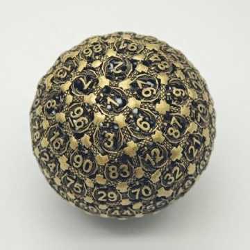 OEM Dragon Polyhedral Single Hollow Metal D100 Dice for DND Game