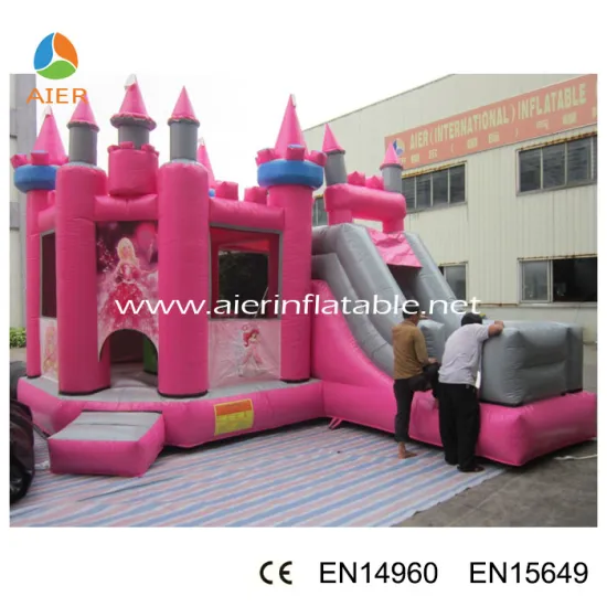 2017 inflatable castle / bounce castle with slide / inflatable bouncy slide