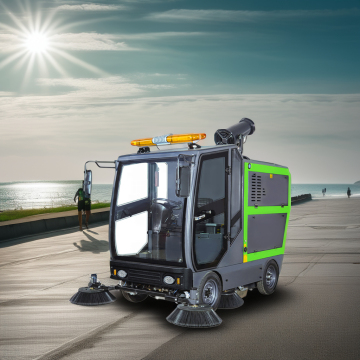 Long Life Floor Sweeper with Dual Fan Suction and Solid Tires