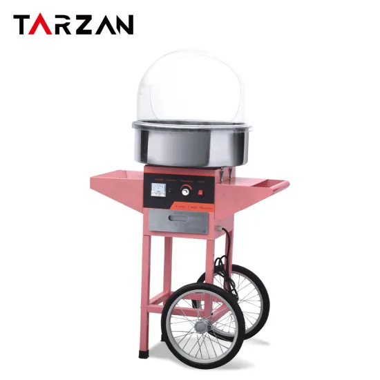 Industrial Stainless Steel Electric Cotton Candy Floss Machine with Cart
