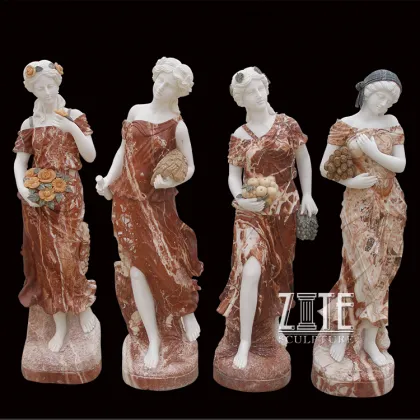 Modern Decoration life size cream marble lady