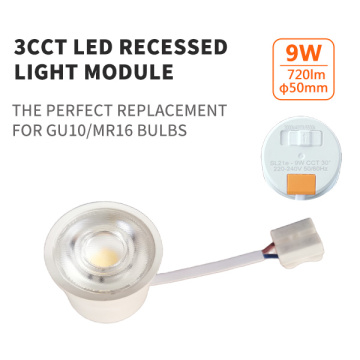 Modul Cahaya 9W 3CCT LED Downlight Recesed 720lm