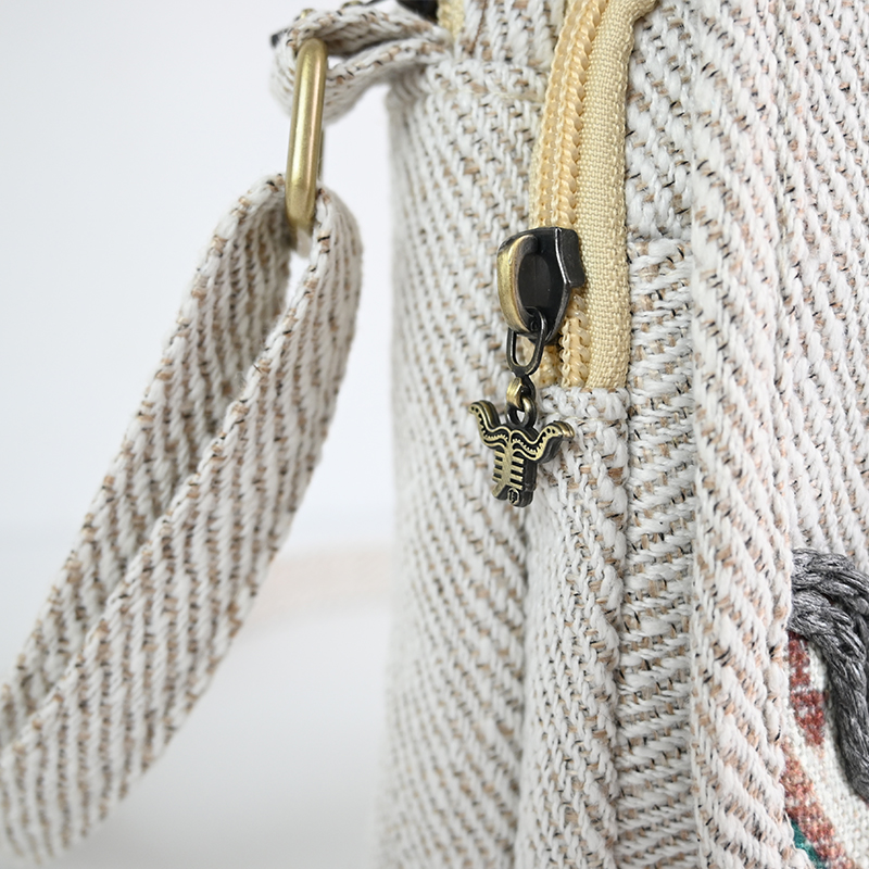 floral woven crossbody bag