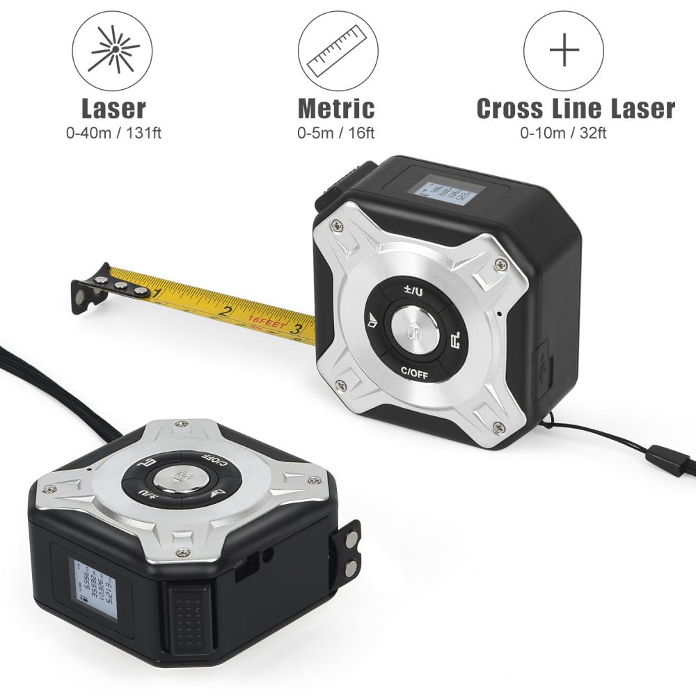 2 In 1 Digital Laser Measuring Tape