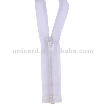 Resin Zipper, Transparent Teeth