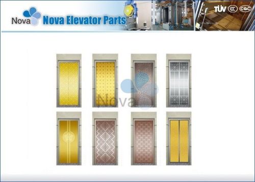 Glass Steel Elevator Door Plate / Lift Door Plate In Mirror Golden