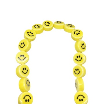 STRUNG BEADS SMILING CERAMIC BEADS 10mm 30pcs