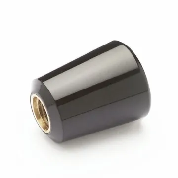 Custom gear Knob with brass boss, threaded blind hole, 4mm shaft