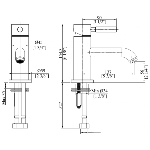 Single Handle Basin Faucet Pillar Basin Faucet Only without Pop up Waste Manufactory