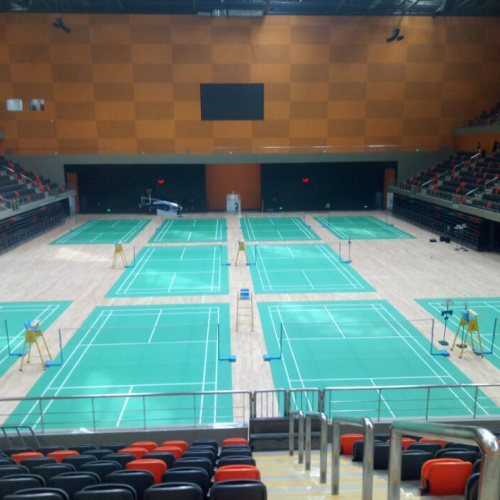 Hoge kwaliteit BWFBevestigde badmintonveld pvc-vloer