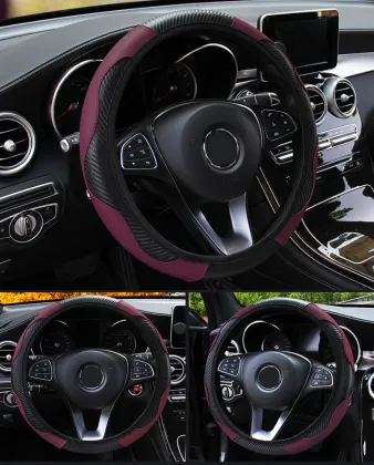 Car Steering Wheel Covers Reflective Faux Leather Elastic Truck Leather Design Auto Steering Wheel Protector Steering Covers