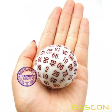 Bescon Super Jade Glow in Dark Polyhedral Würfel 100 Seiten, Luminous D100 Würfel, 100 Seitenwürfel, Glühende D100 Spiel Würfel