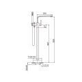 Single lever bath mixer floor-standing square