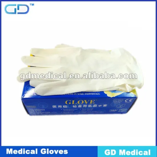 2012 TOP SALE powder latex exam gloves