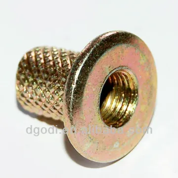 small zinc plated steel knurled nuts with collar