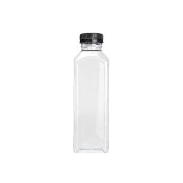 Custom PET Square Juice Plastic Bottles With Lid