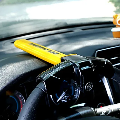 1pcs Universal T-lock Car Steering Wheel Lock Round Lock Car Steering Wheel Door Lock Car Anti-Theft Security Lock Supplies