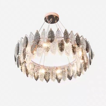 Candelera de cristal de lujo moderno italiano para sala de estar y comedor decoración interior