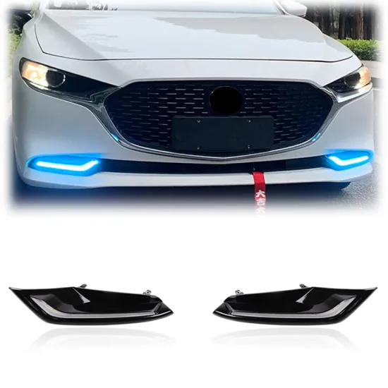 Gobison DRL LED Fog Lamp with Flow Yellow Turn Signal for Mazda 3 Axela 2019/2010