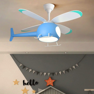 Modern Chandelier Airplane Shaped Remote Control Dimmable Ceiling Fan Light for Bedrooms and Living Rooms