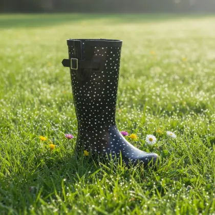 Knee High Print Welly Rain Boots