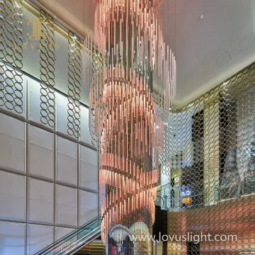 Large hotel staircase chandelier High luxury color changing chandelier Custom chandelier