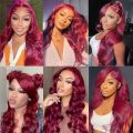 99J Burgundy 13x6 body wave lace Front wigs