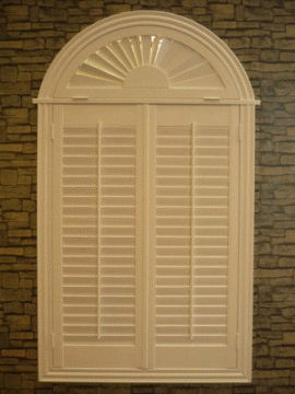 White Arch Indoor Window Shutters Z-frames For Houses Decorative