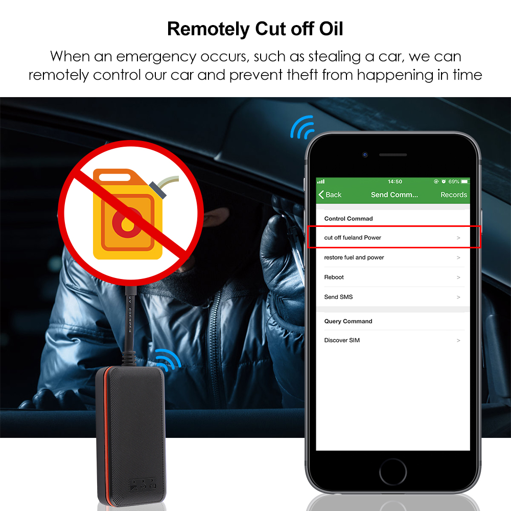 GPS Tracker Car Waterproof IP66 2G GSM Tracker Cut Oil Overspeed Vibration ACC Detection Alarm Geofence Mini GPS Tracker for Car