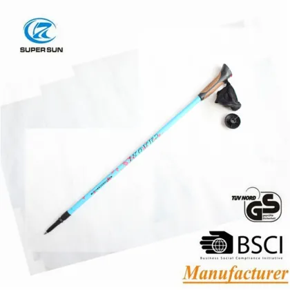 Supersun outdoor mountain climbing stick aluminum ultralight adjustable mountaineering trekking pole