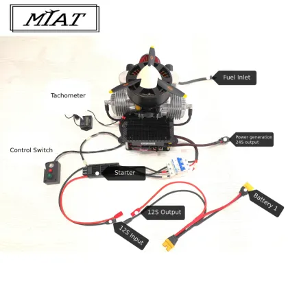 Hybrid Power Generation System: Paramotor, Paragliding Drone with 10 kW Gasoline Engine Generator for UAV