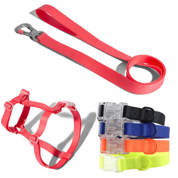 Adjustable Waterproof Dog PVC Collar Leash harness Set