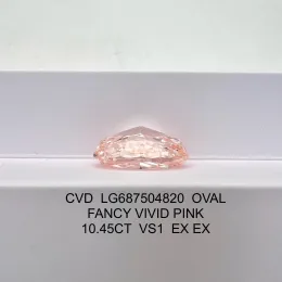 Fancy Vivid Pink Lab Diamond CVD Oval 10.45ct VS1 IGI