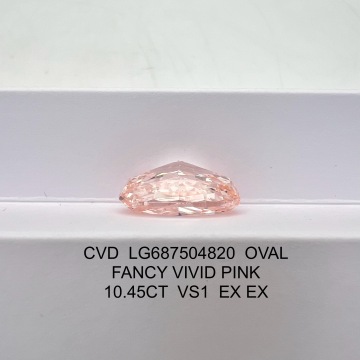 Pink Lab Diamond CVD Oval 10.45CT vs1 IGI